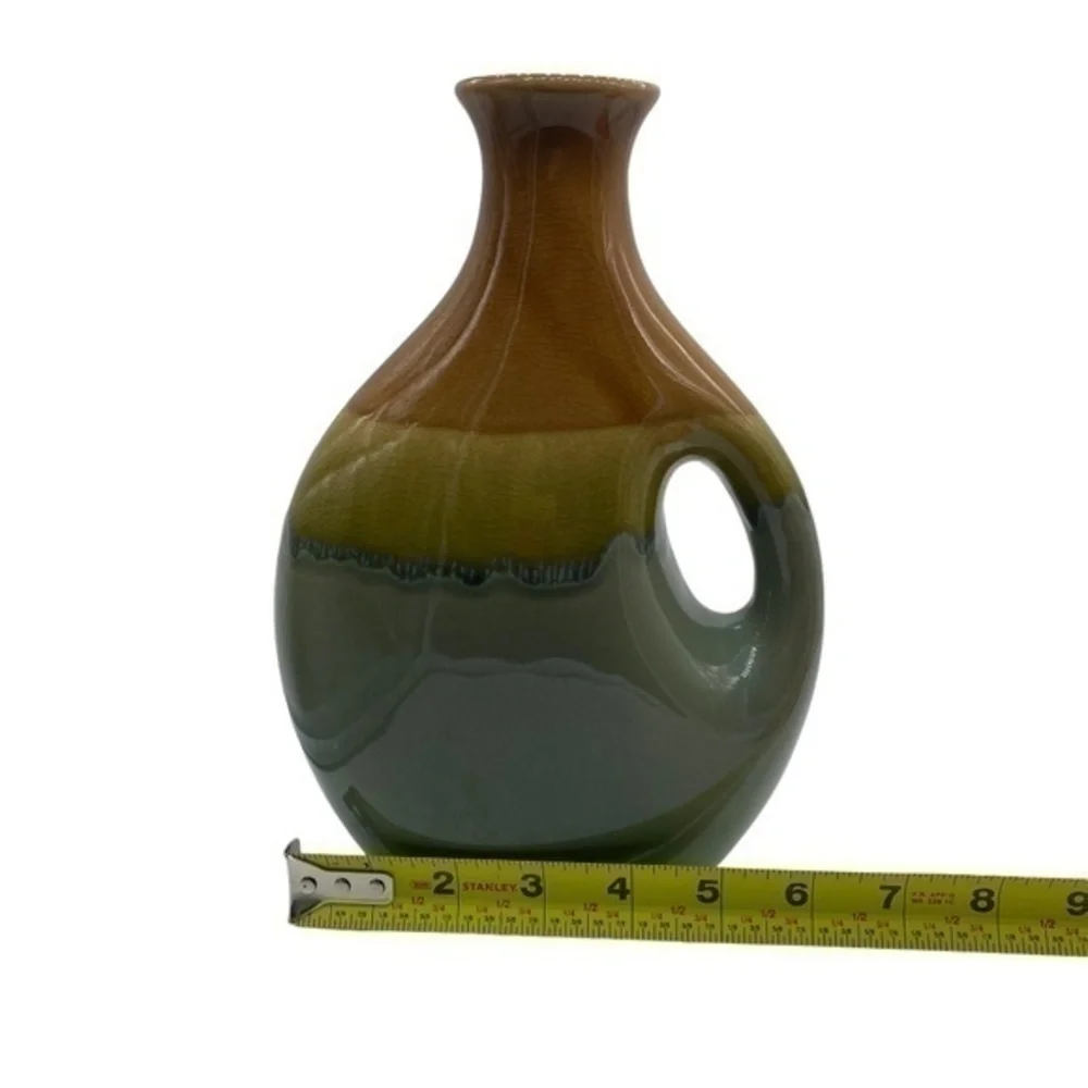 Vintage Pottery Glazed Vase Crackle Design